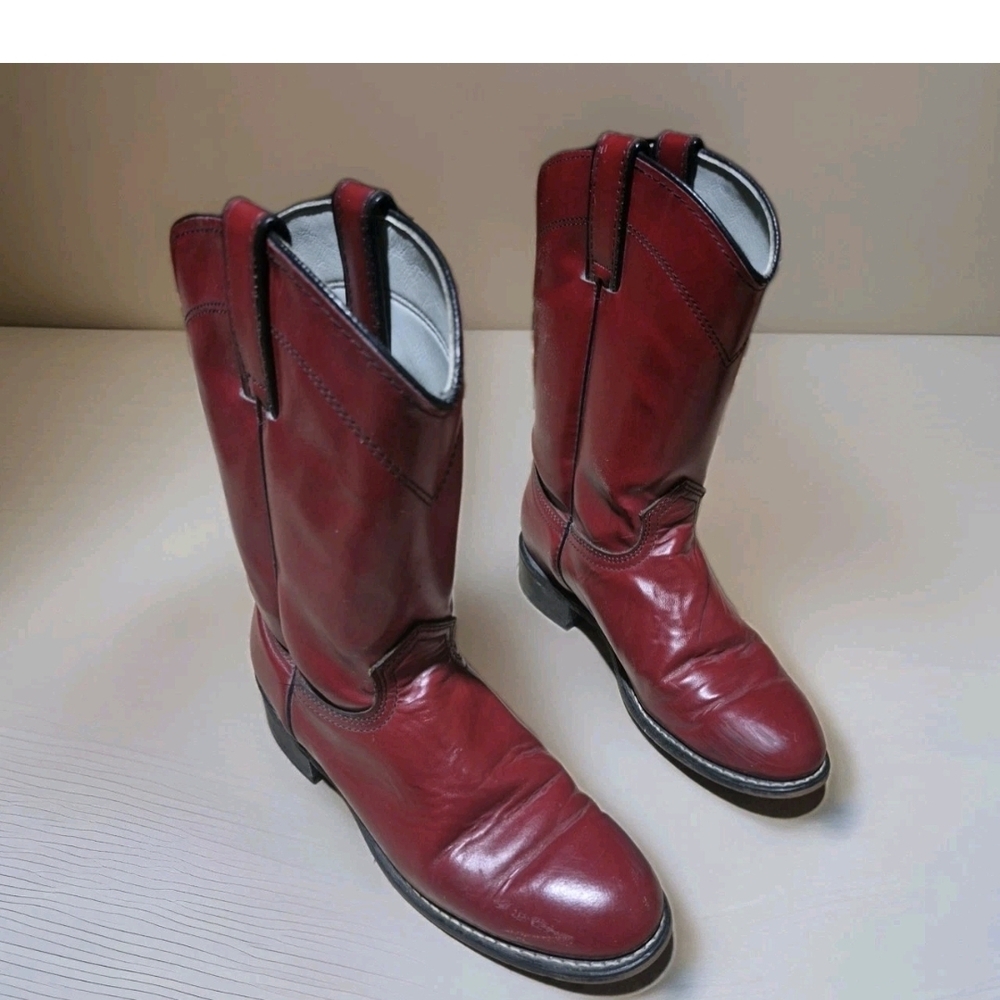 Women's Red Leather Boots